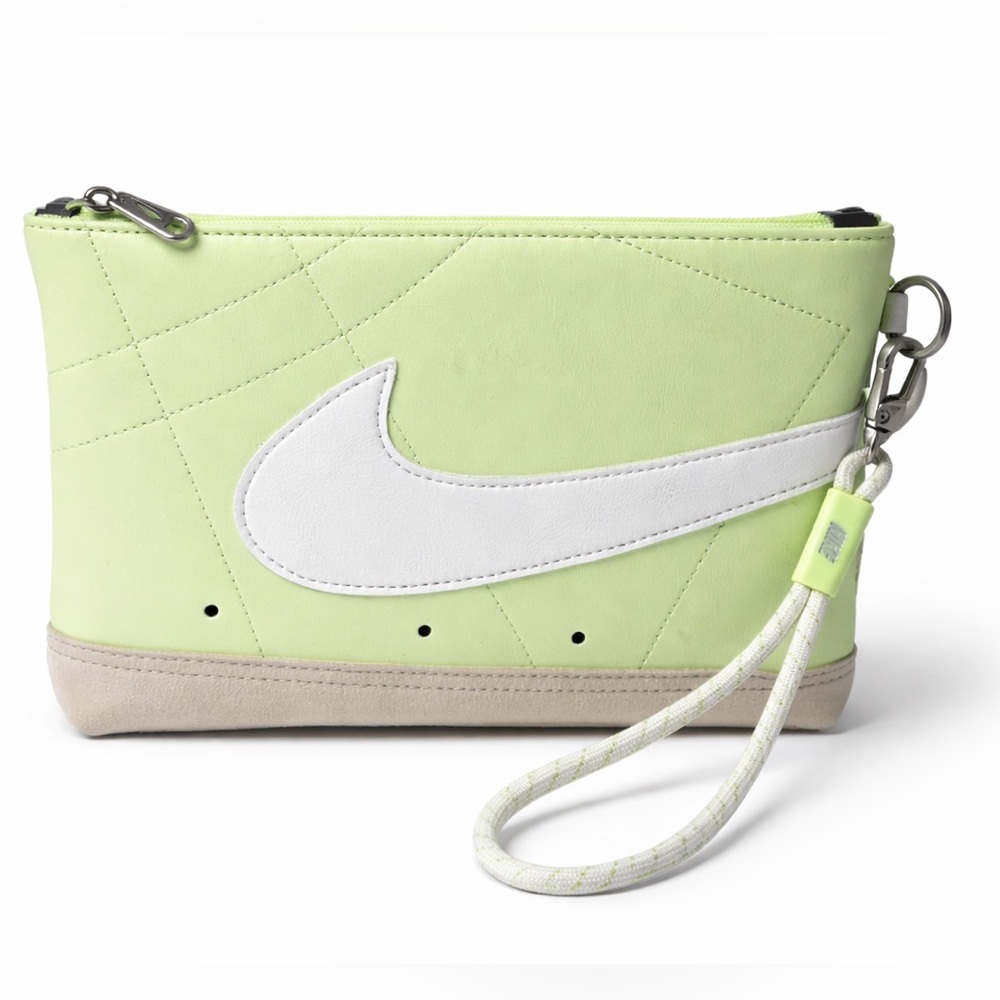 Nike Blazer Wristlet Green white Zip Pouch Swoosh Bag clutch
